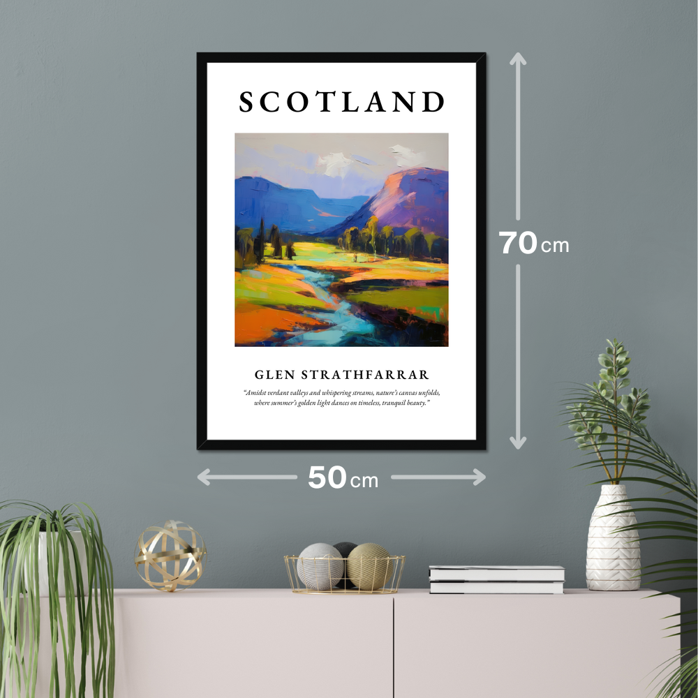 Poster of Glen Strathfarrar hanging on a wall