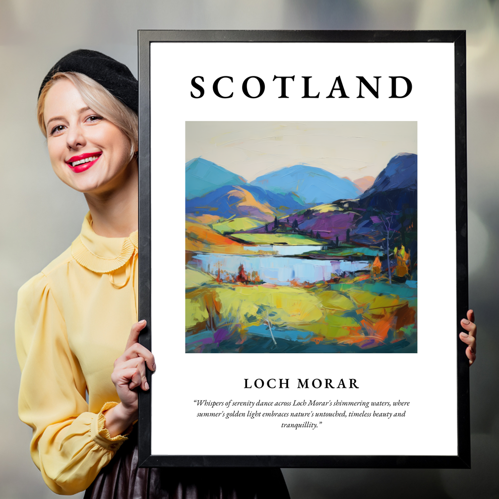 Person holding a poster of Loch Morar