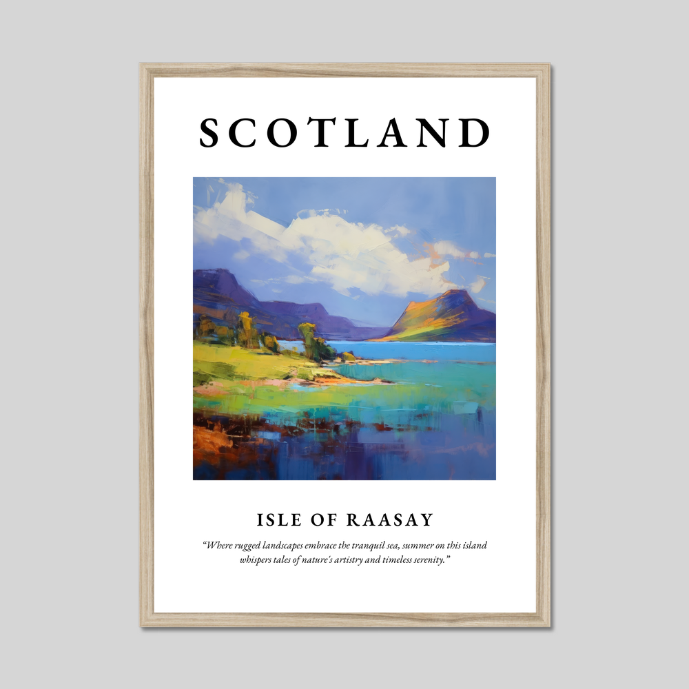 Poster in a natural frame with the word Scotland