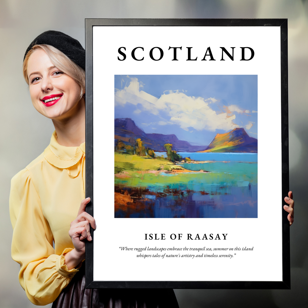 Person holding a poster of Isle of Raasay