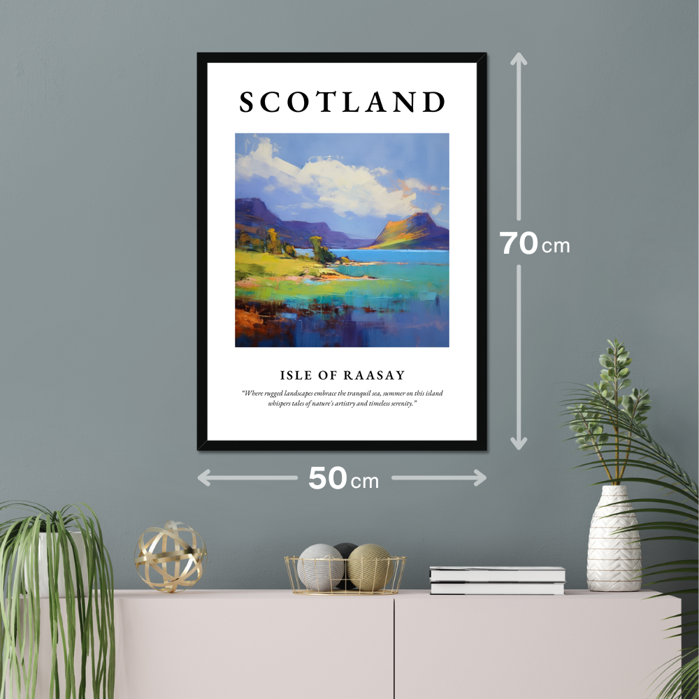 Poster of Isle of Raasay hanging on a wall