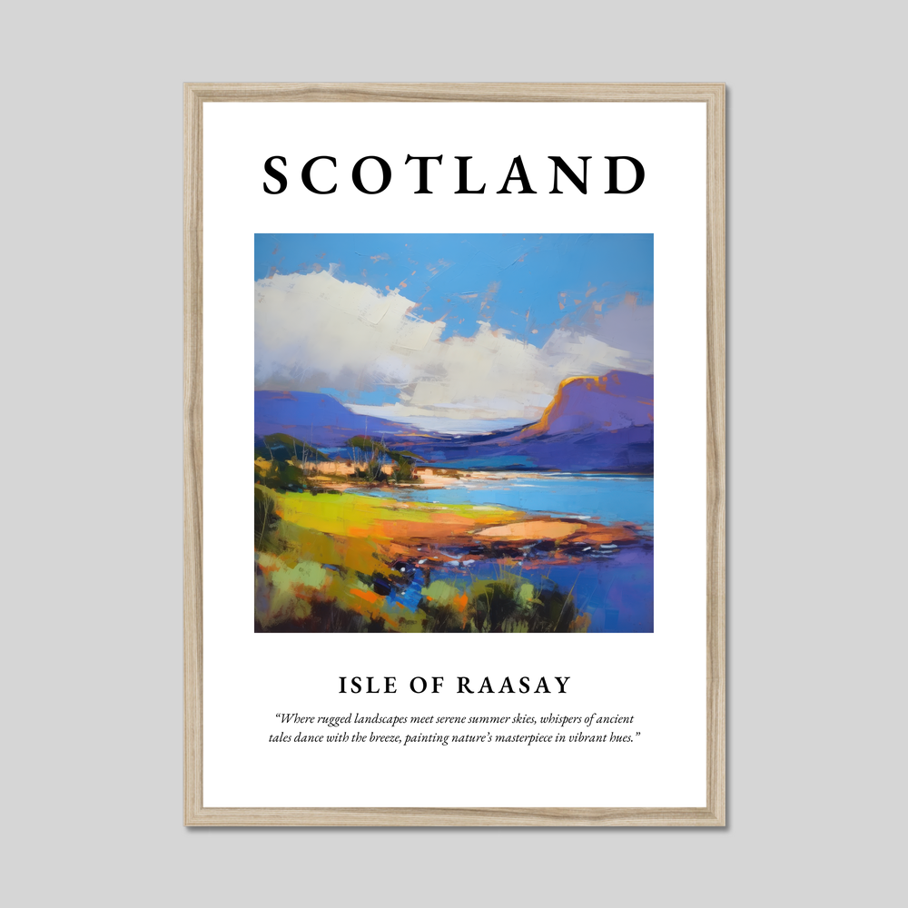 Poster in a natural frame with the word Scotland