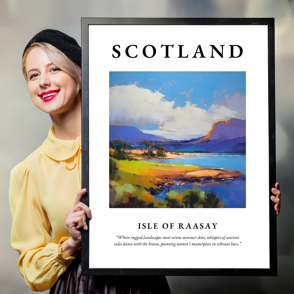 Person holding a poster of Isle of Raasay