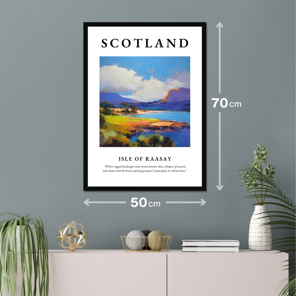 Poster of Isle of Raasay hanging on a wall