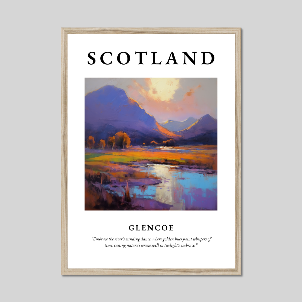 Poster in a natural frame with the word Scotland