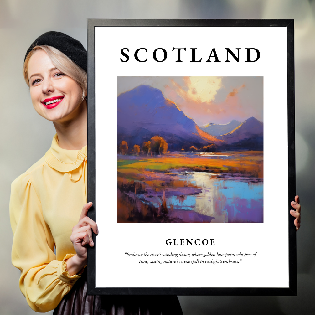 Person holding a poster of Glencoe