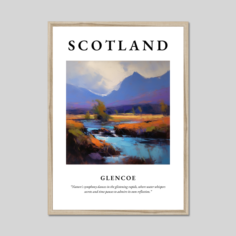 Poster in a natural frame with the word Scotland