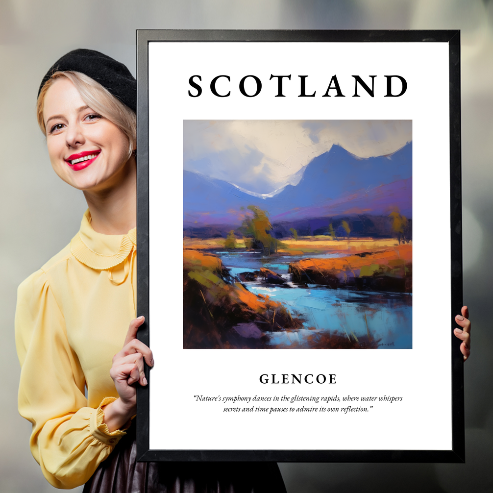 Person holding a poster of Glencoe