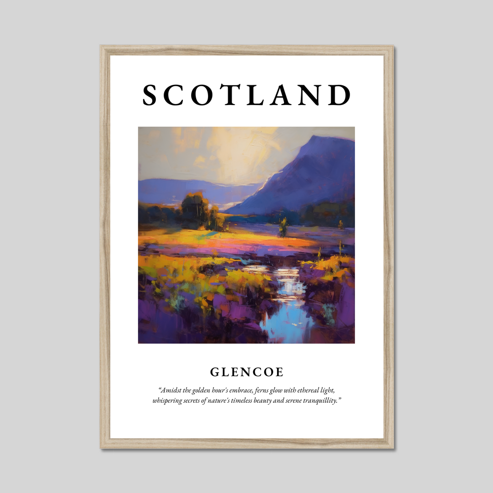 Poster in a natural frame with the word Scotland