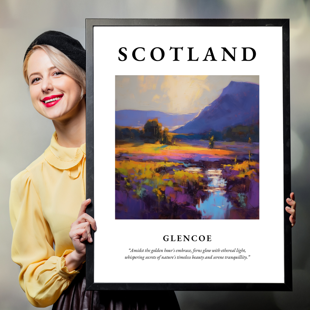 Person holding a poster of Glencoe