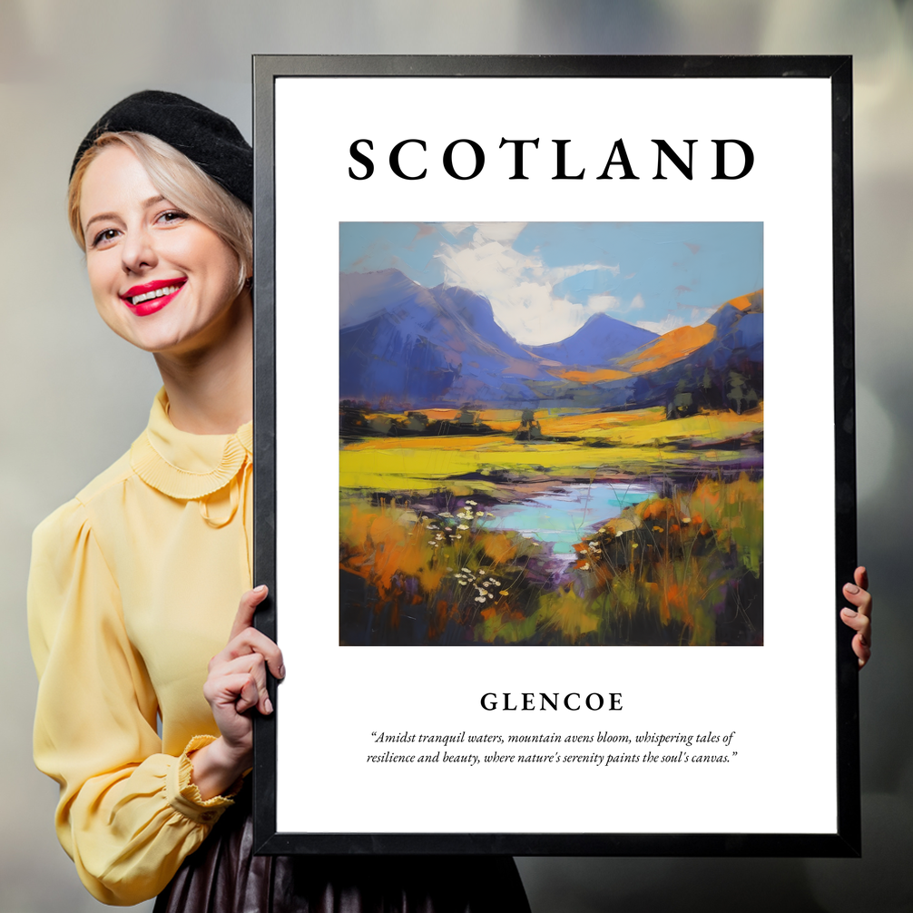 Person holding a poster of Glencoe