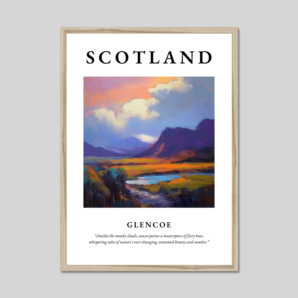 Poster in a natural frame with the word Scotland