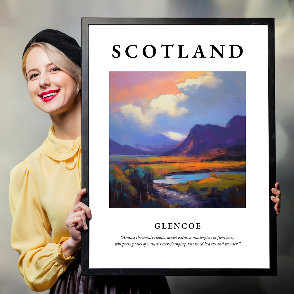 Person holding a poster of Glencoe