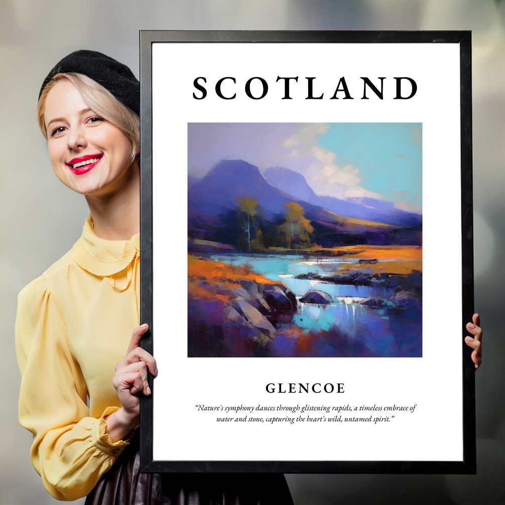 Person holding a poster of Glencoe