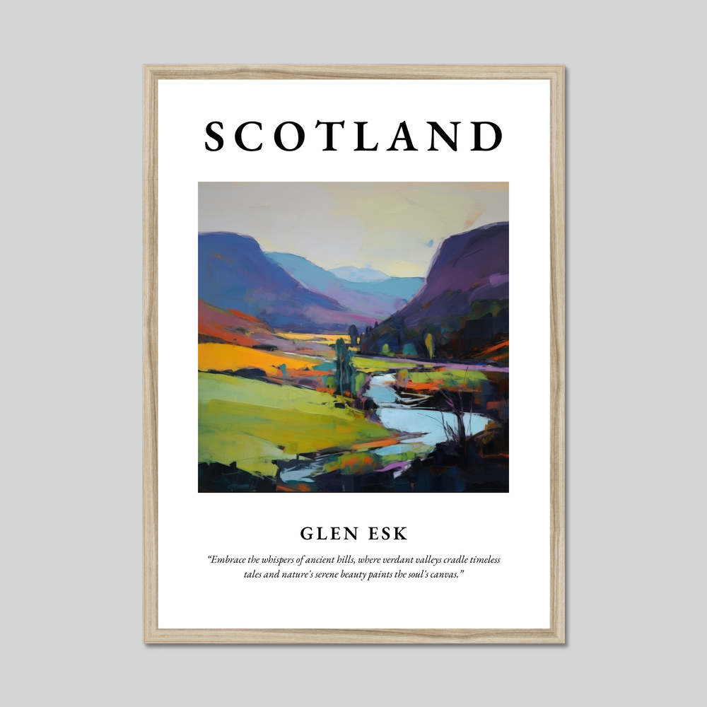 Poster in a natural frame with the word Scotland