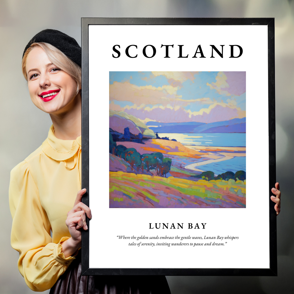 Person holding a poster of Lunan Bay