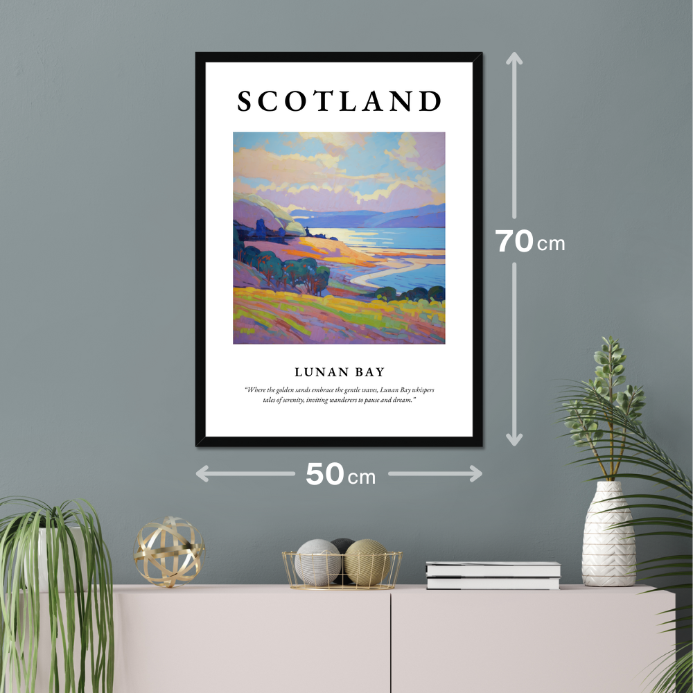 Poster of Lunan Bay hanging on a wall