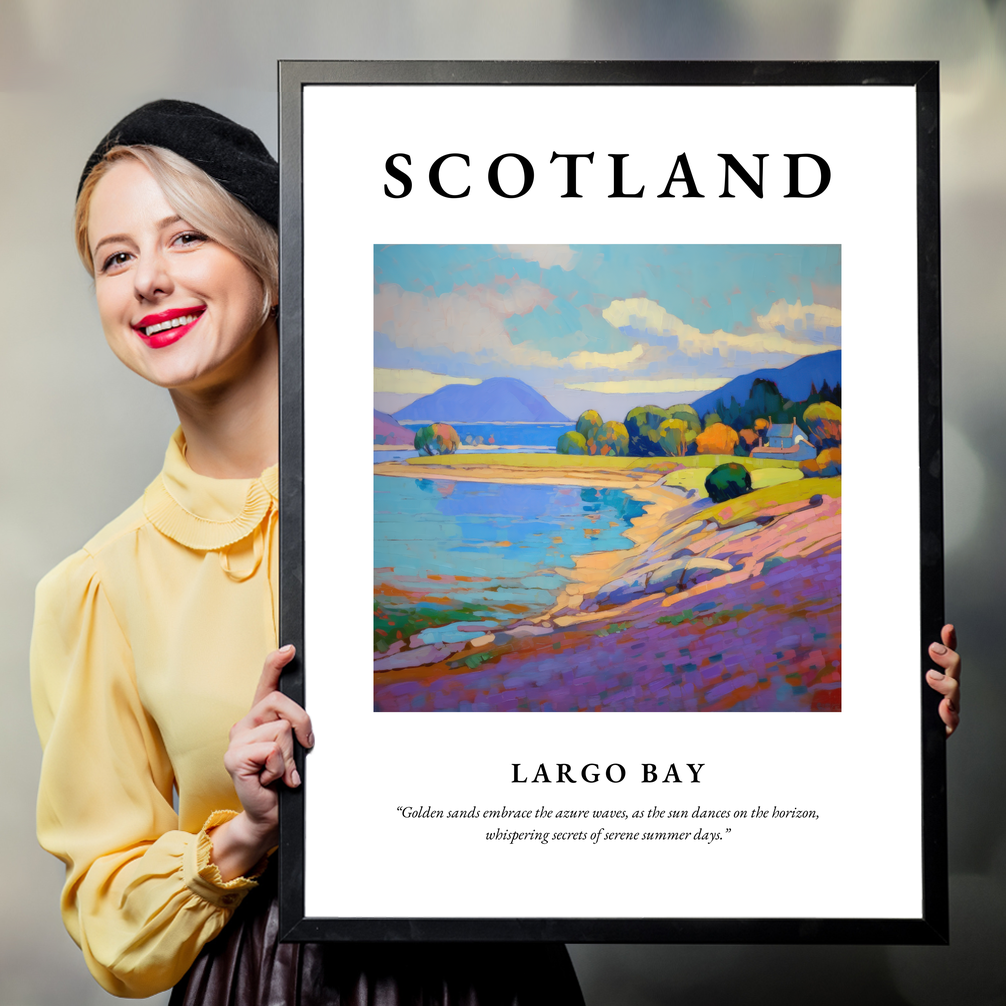 Person holding a poster of Largo Bay