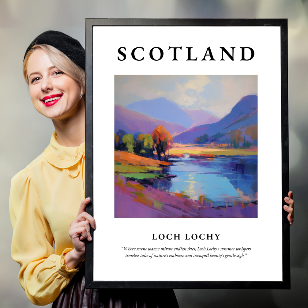 Person holding a poster of Loch Lochy