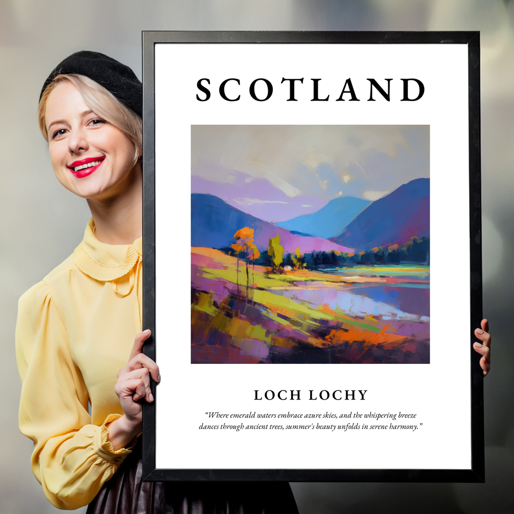 Person holding a poster of Loch Lochy