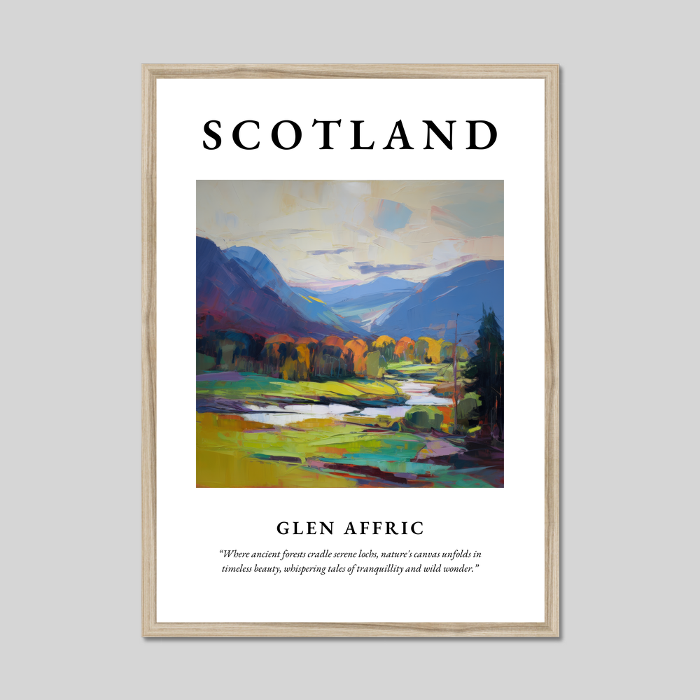 Poster in a natural frame with the word Scotland