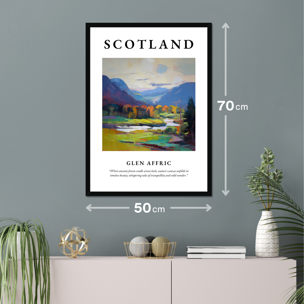 Poster of Glen Affric hanging on a wall