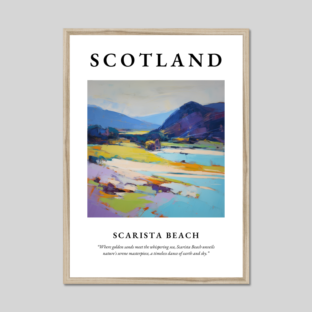 Poster in a natural frame with the word Scotland