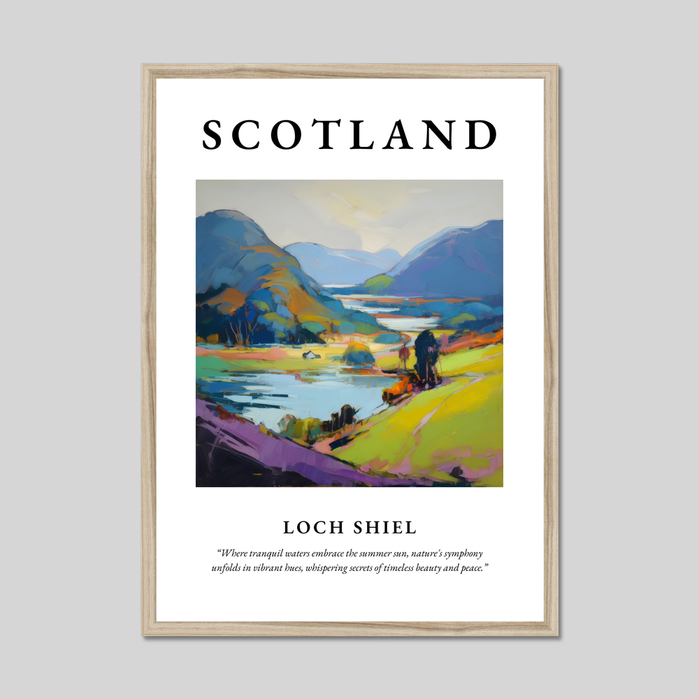 Poster in a natural frame with the word Scotland