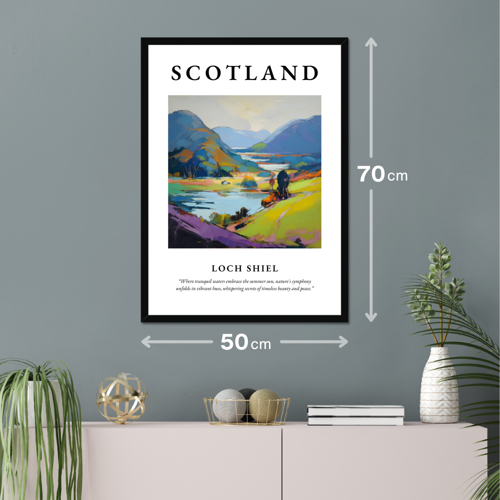 Poster of Loch Shiel hanging on a wall