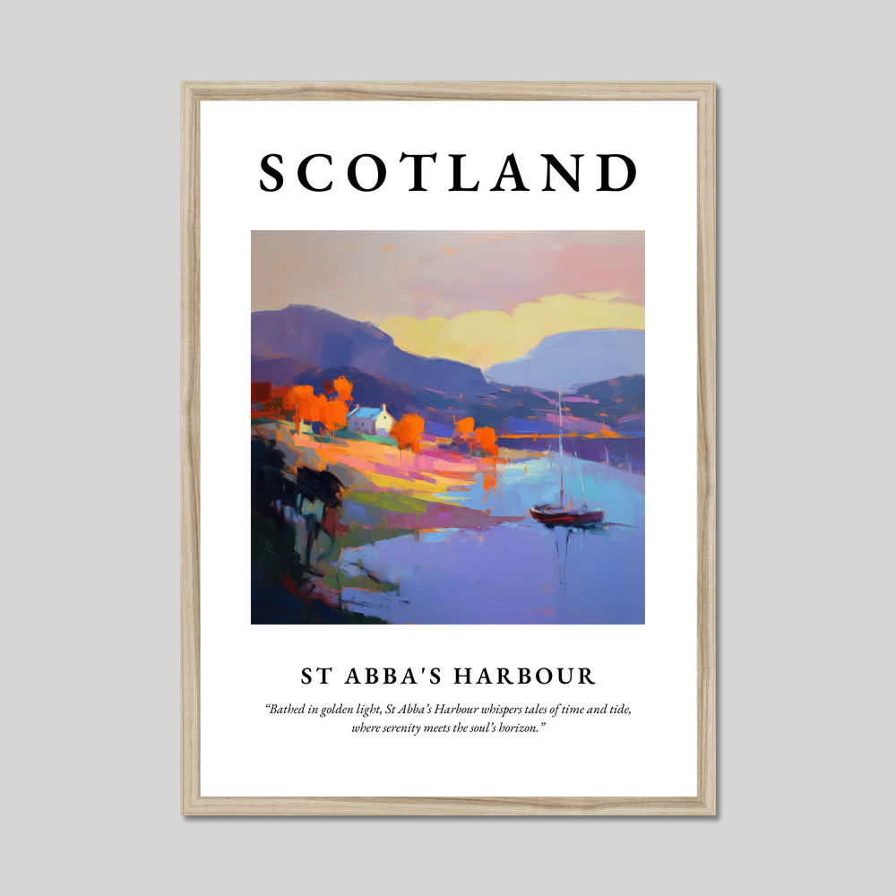 Poster in a natural frame with the word Scotland