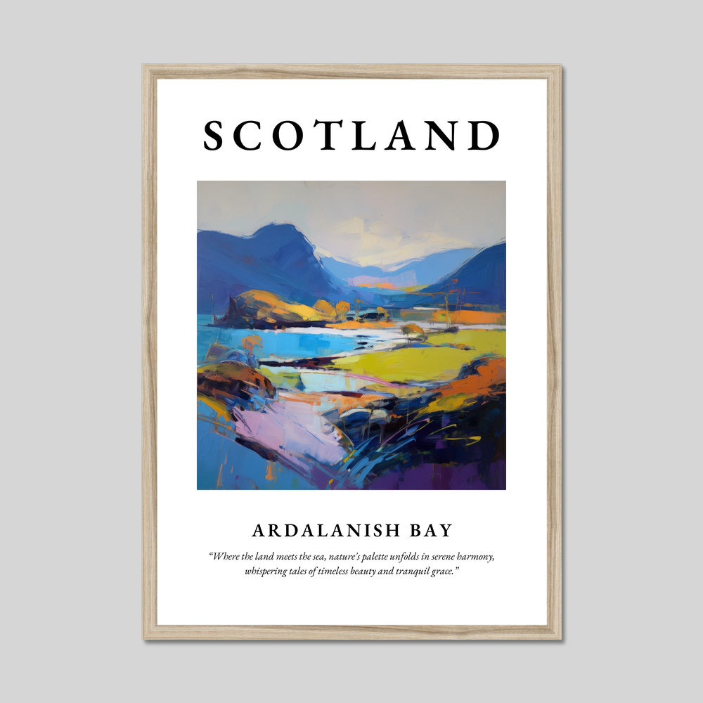 Poster in a natural frame with the word Scotland