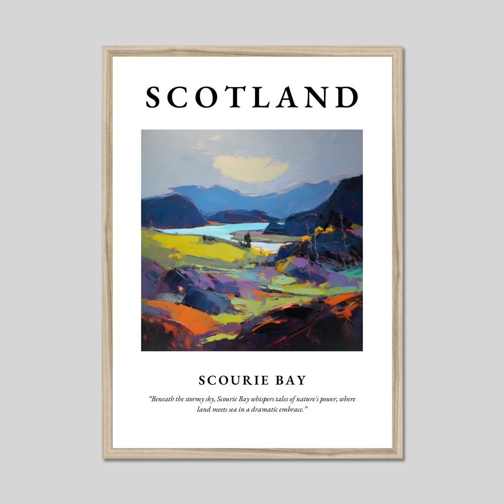 Poster in a natural frame with the word Scotland