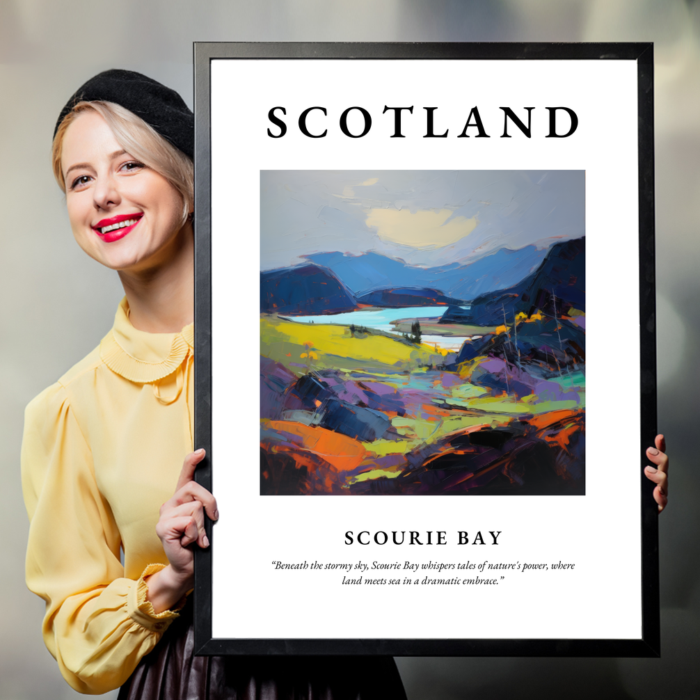 Person holding a poster of Scourie Bay