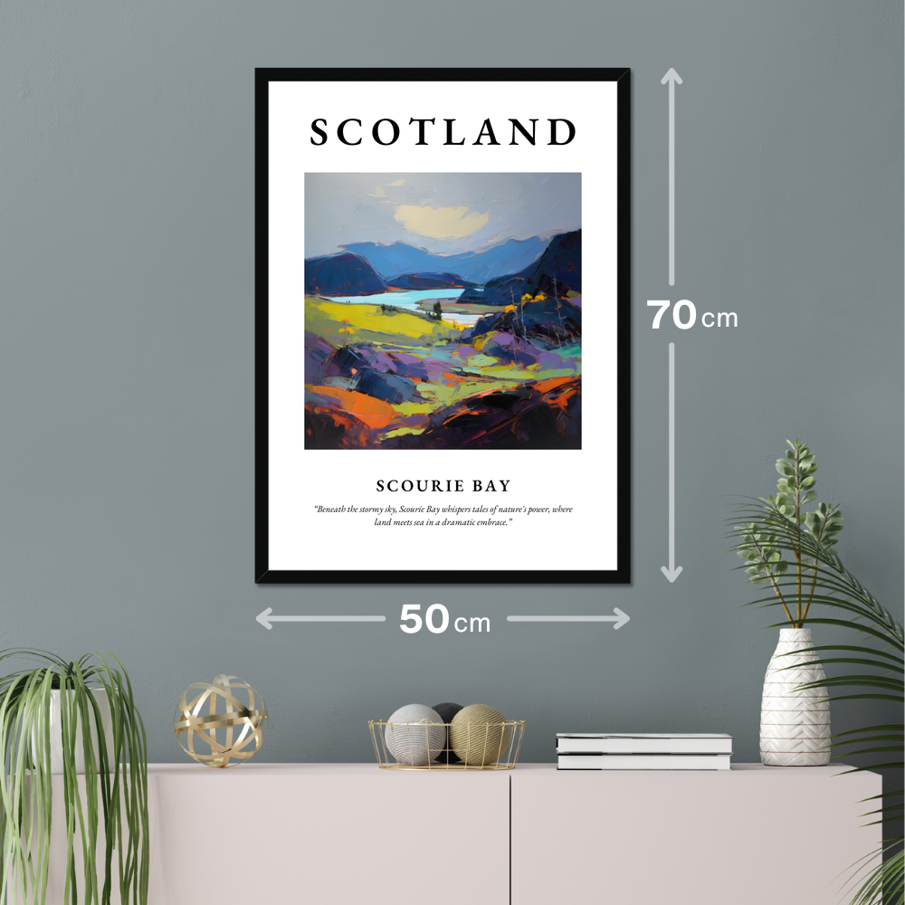 Poster of Scourie Bay hanging on a wall