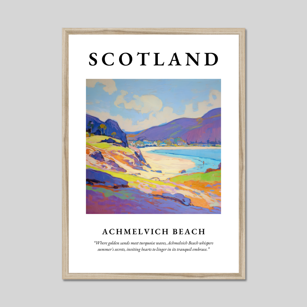 Poster in a natural frame with the word Scotland