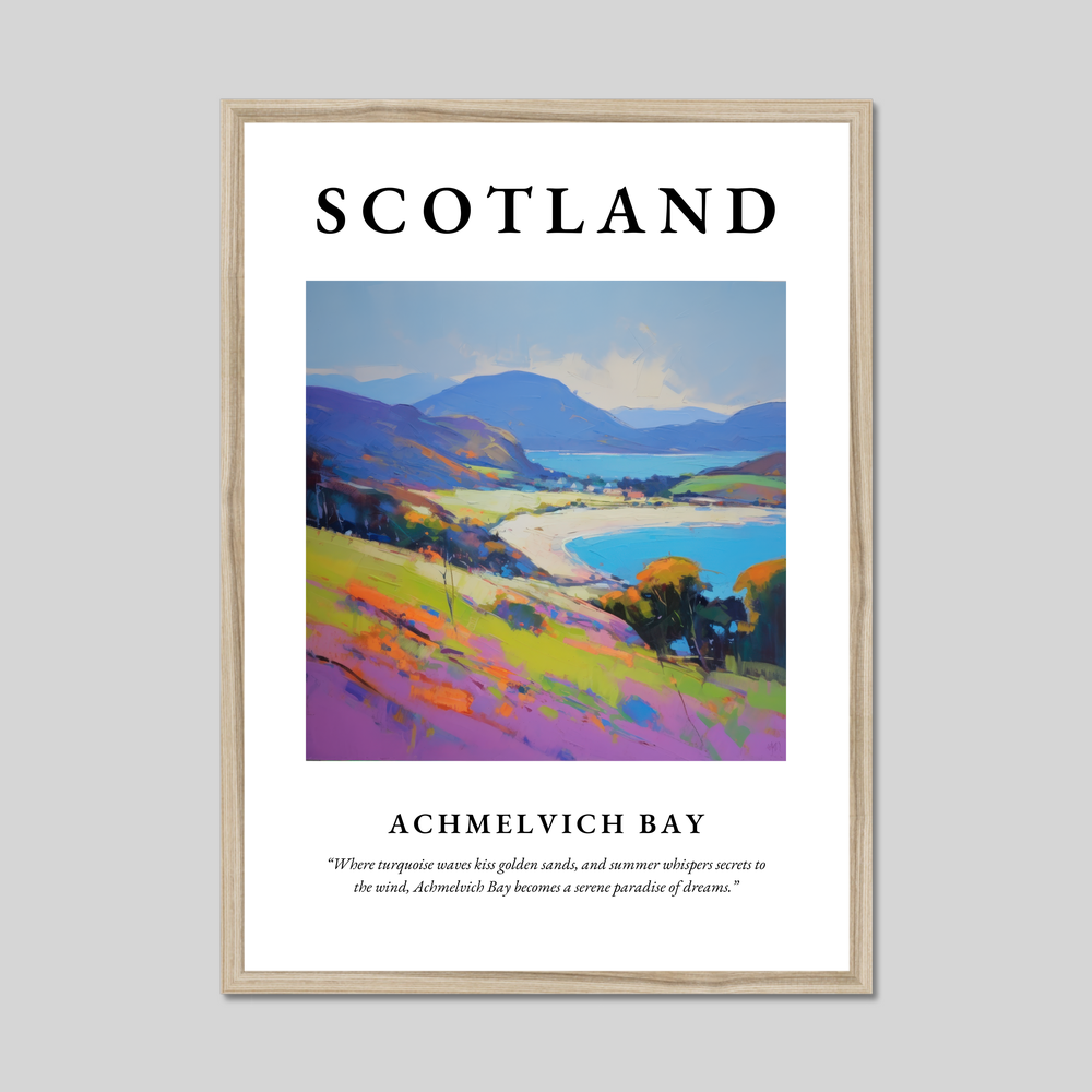 Poster in a natural frame with the word Scotland