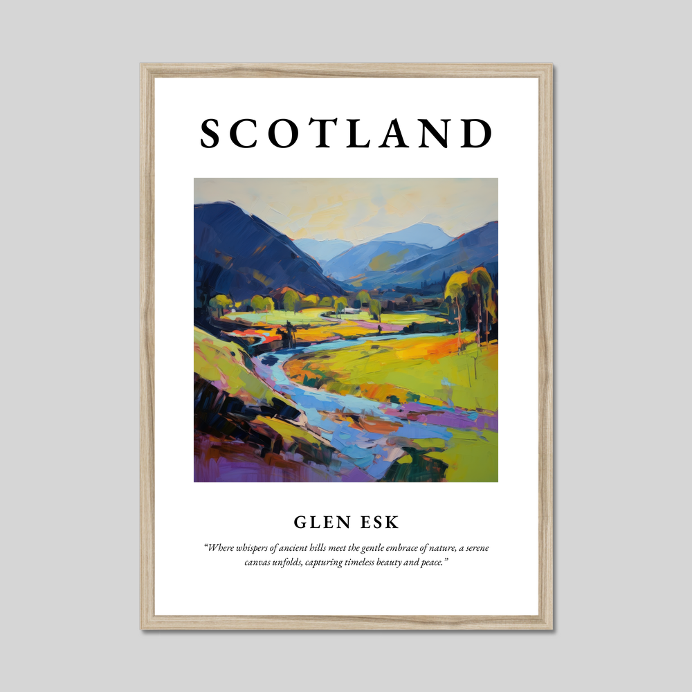 Poster in a natural frame with the word Scotland