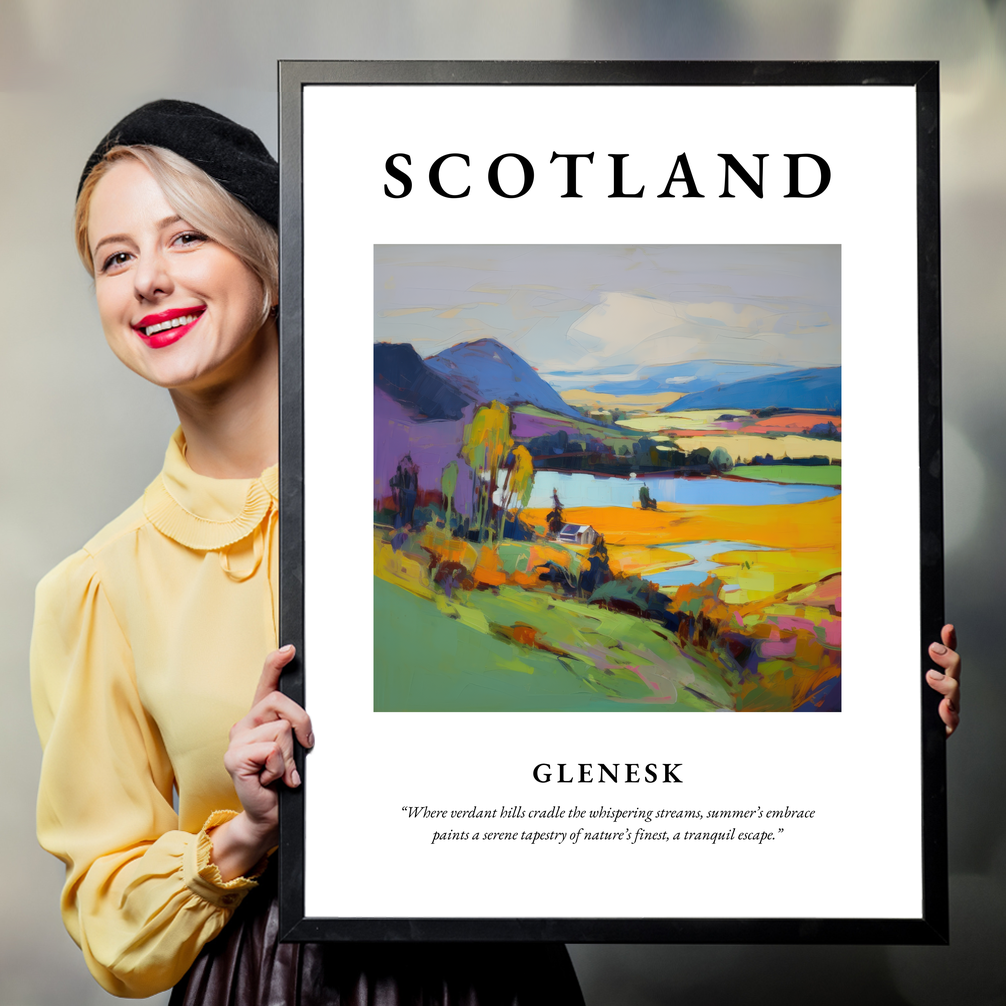 Person holding a poster of Glenesk