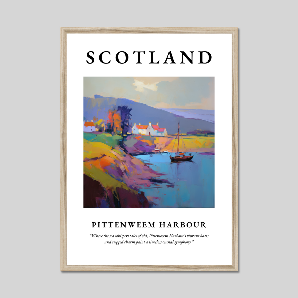 Poster in a natural frame with the word Scotland