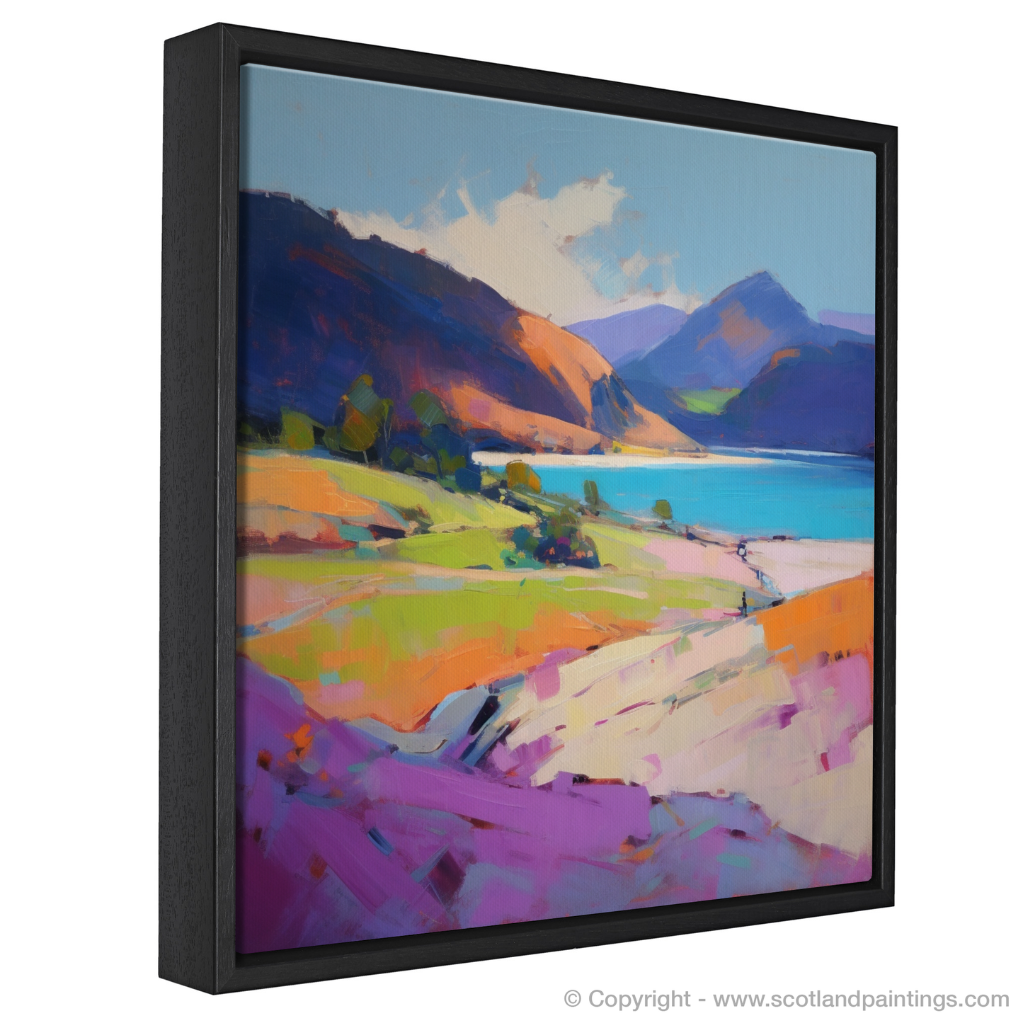 Summer Embrace at Calgary Bay: An Expressionist Ode to Scotland's Vibrant Landscape