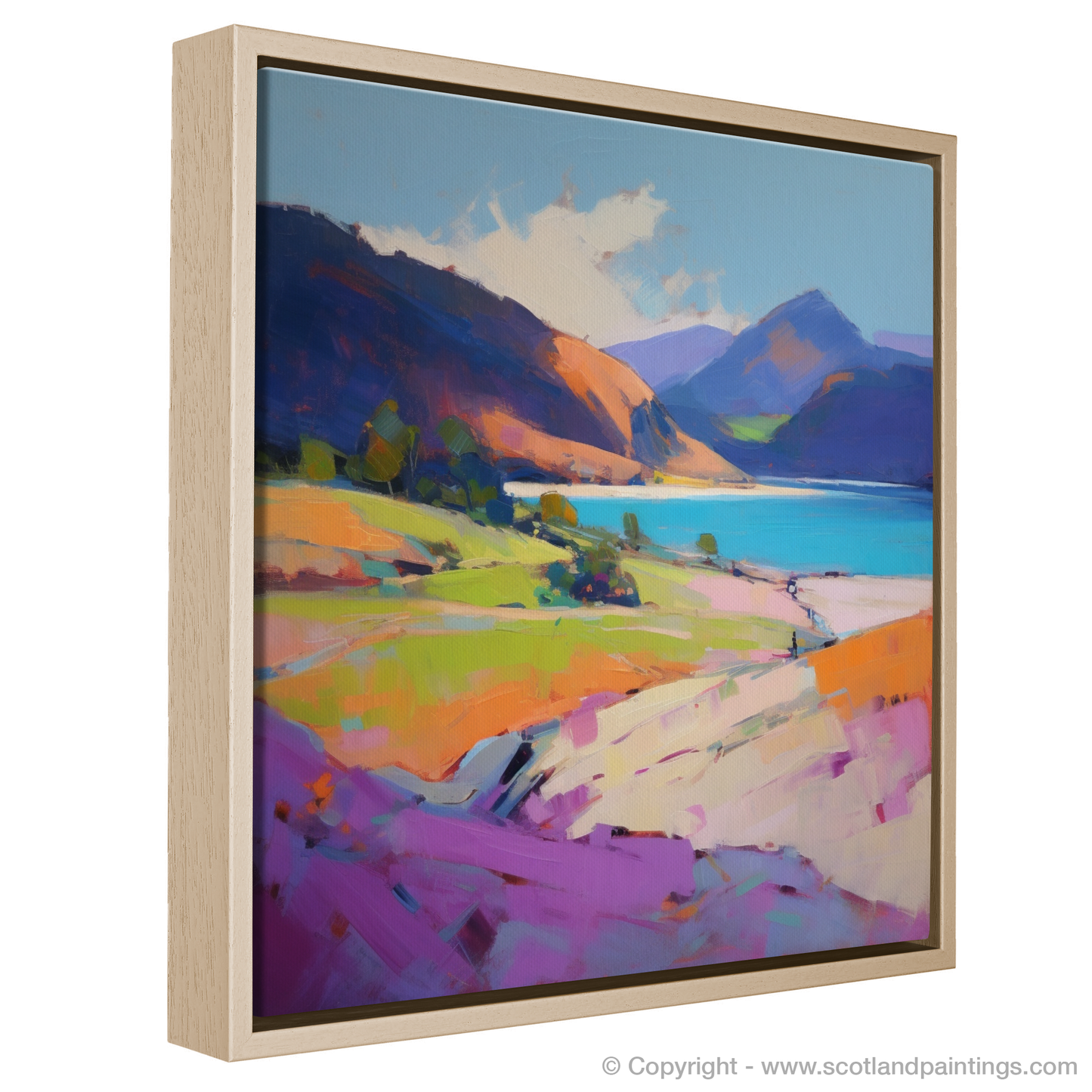 Summer Embrace at Calgary Bay: An Expressionist Ode to Scotland's Vibrant Landscape