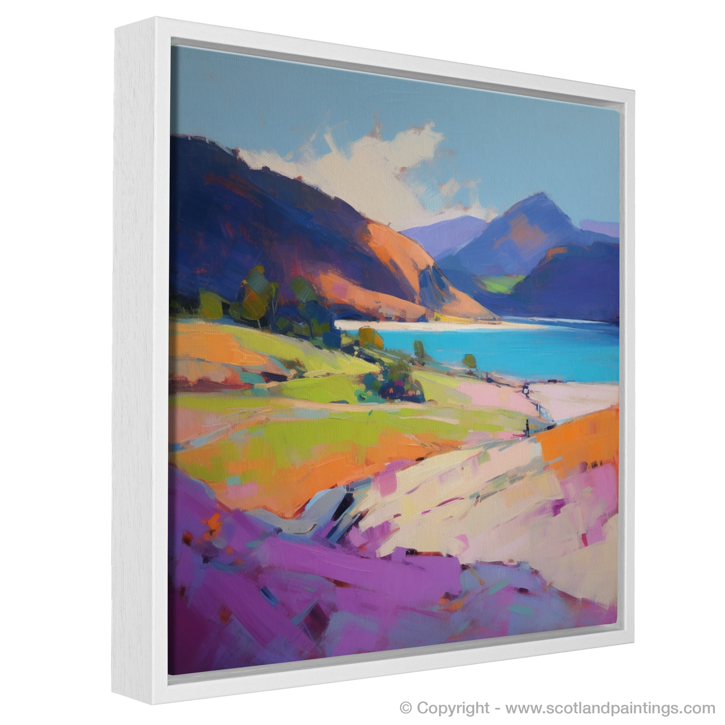 Summer Embrace at Calgary Bay: An Expressionist Ode to Scotland's Vibrant Landscape