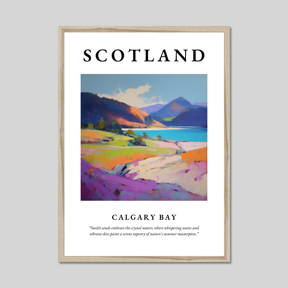 Poster in a natural frame with the word Scotland