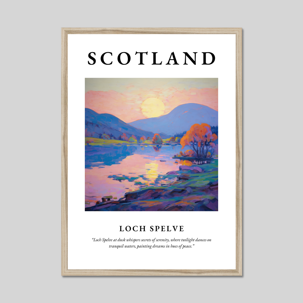 Poster in a natural frame with the word Scotland