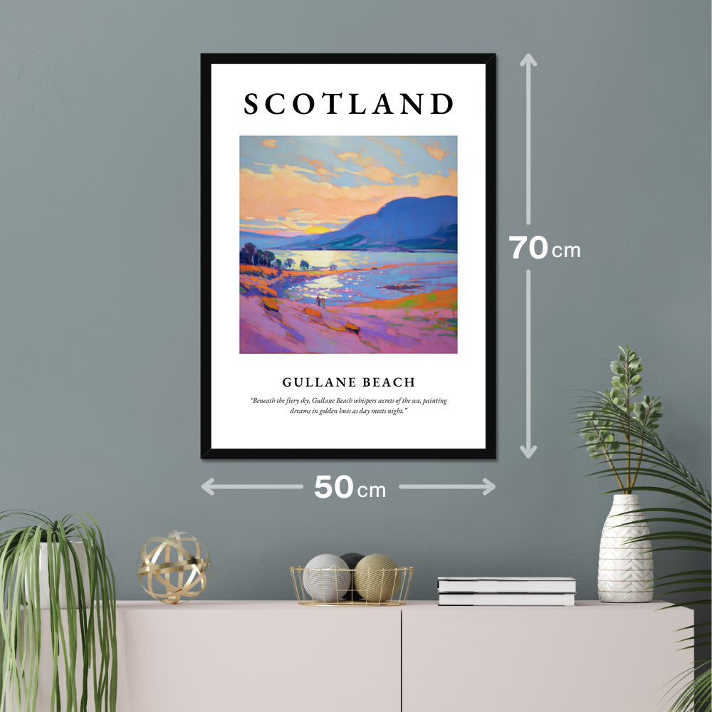 Poster of Gullane Beach hanging on a wall