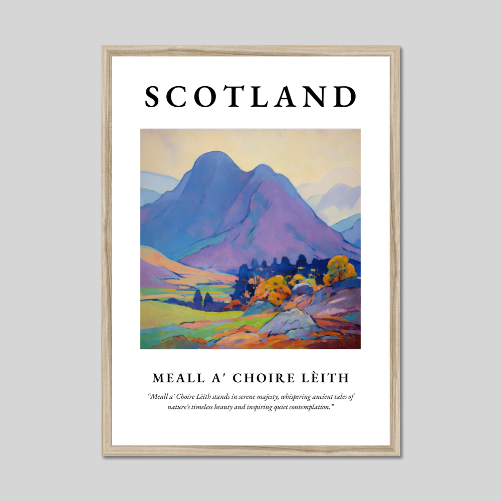 Poster in a natural frame with the word Scotland