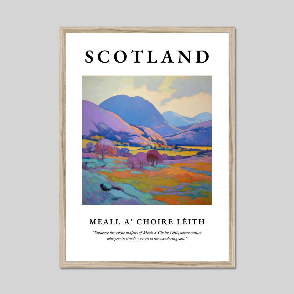 Poster in a natural frame with the word Scotland