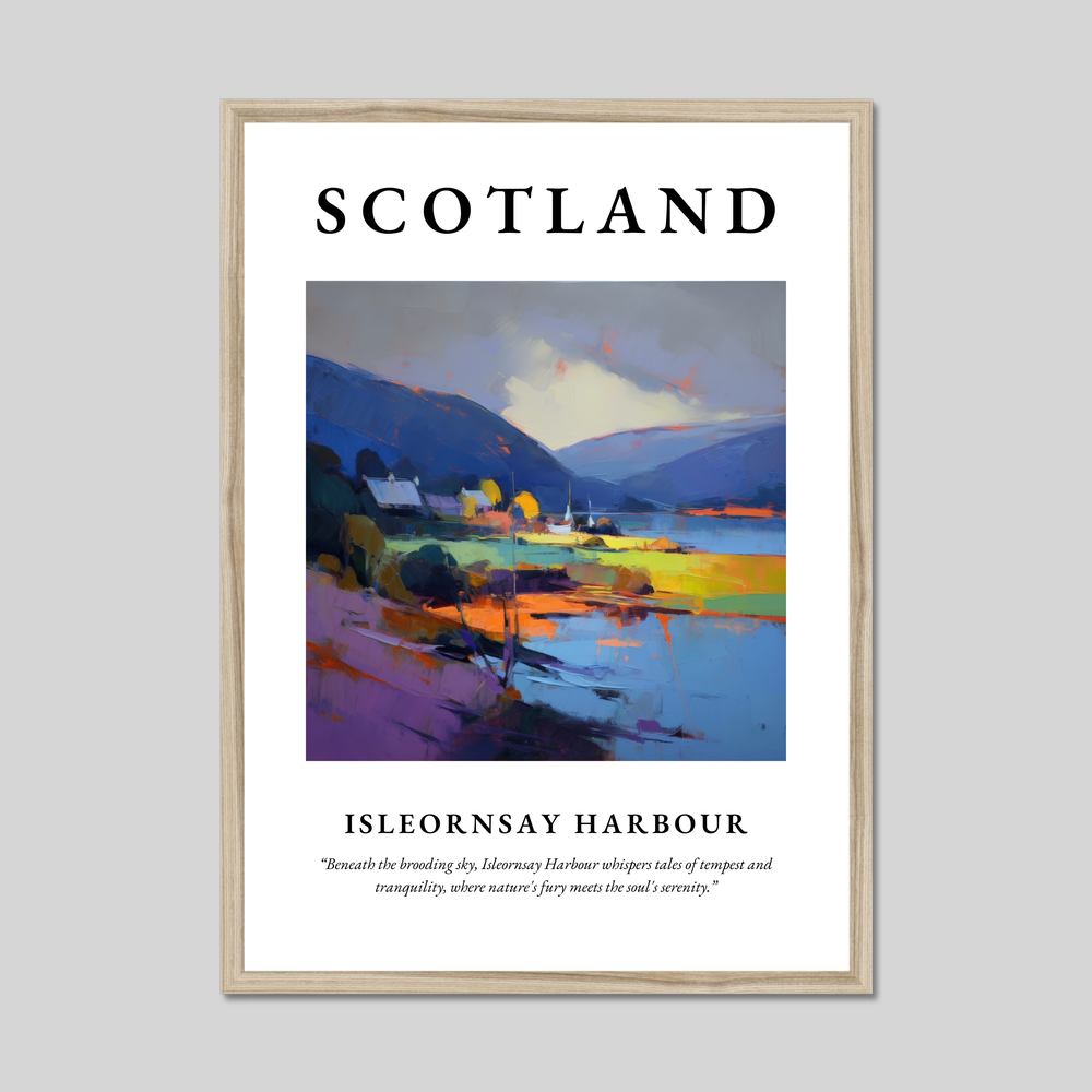 Poster in a natural frame with the word Scotland