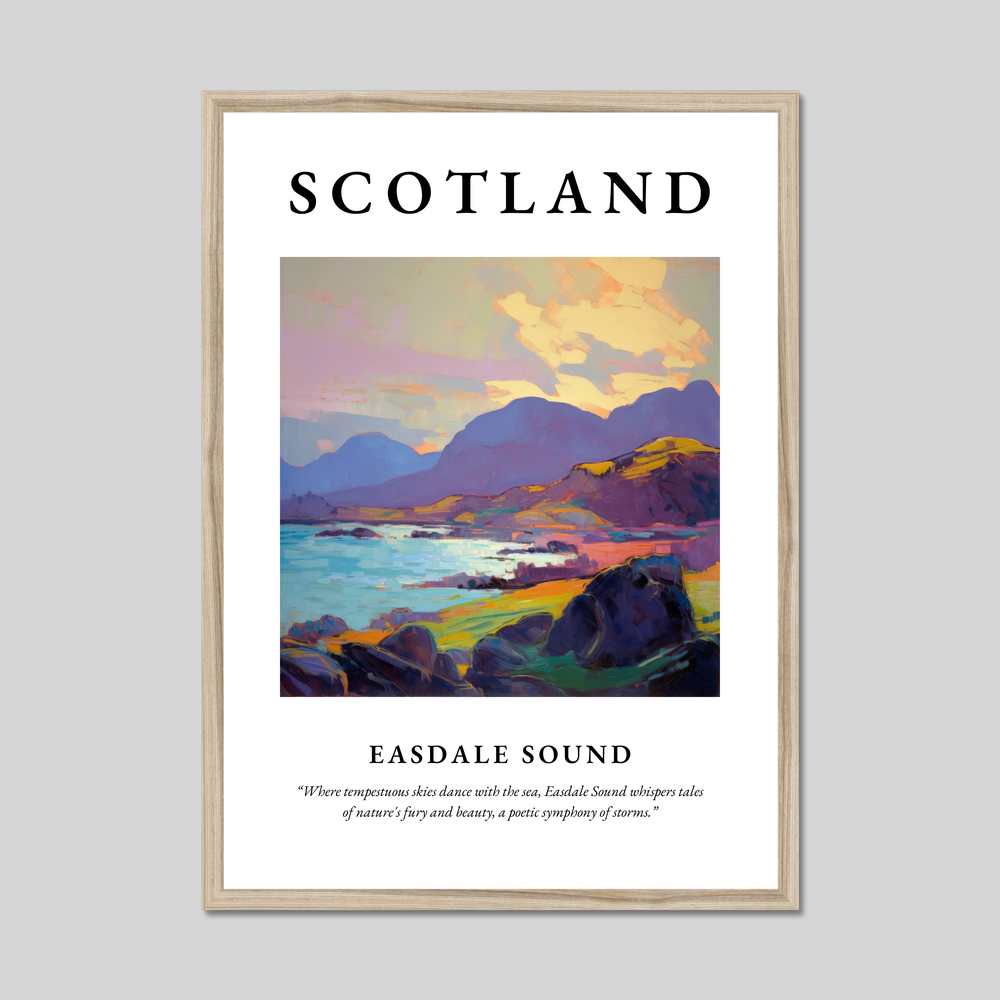 Poster in a natural frame with the word Scotland