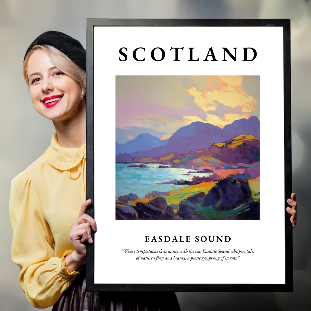 Person holding a poster of Easdale Sound